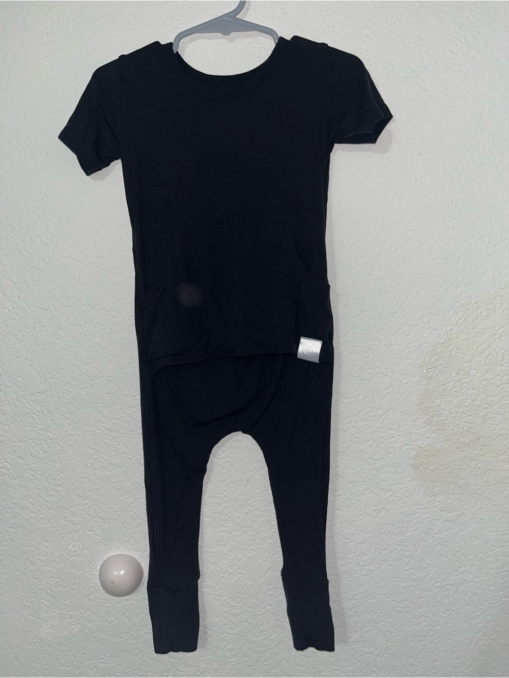 Ready Set Romper black ribbed short sleeve and pants romper